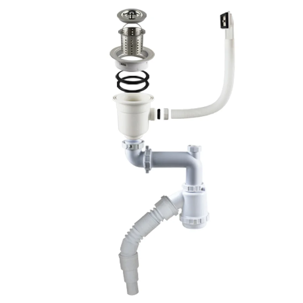 Talea Single Rear Drain Pipe Kit Mounted With Sink Strainer,Overflow Pipe For Kitchen Sink Z6003C008