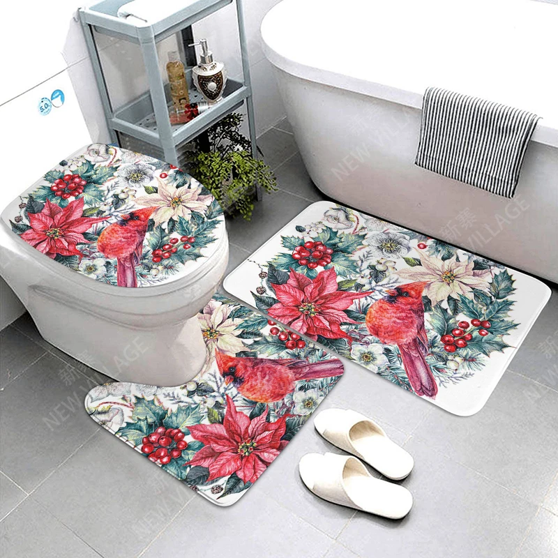 Non slip shower mat bathroom carpet shower mathome decoration Christmas surrounding decoration water absorption bathtub carpet