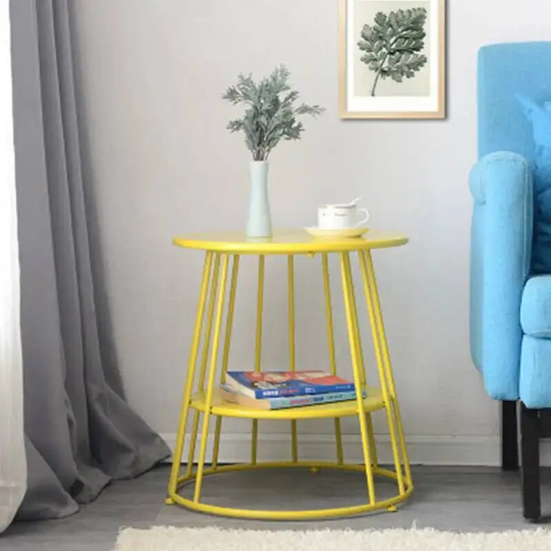 

Corner Decoracion Golden Auxiliary Tables Legs Metal Round Side Table Nightstand Living Room Mesa Auxiliar Home Furniture