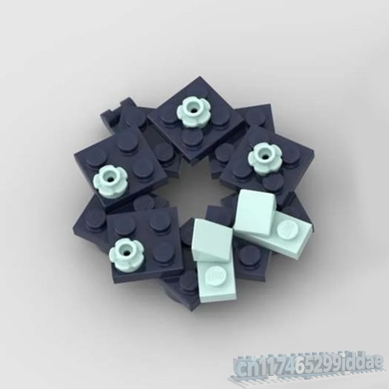 NEW PCS Simple Christmas Wreath MOC Custom Building Blocks Holiday Decoration DIY Creative Assembly Festival Gift Home Decor Toy