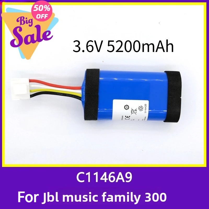 Compatible with JBL Authentics 300 Music Family Battery C1146A9, 3.6V 5200mAh