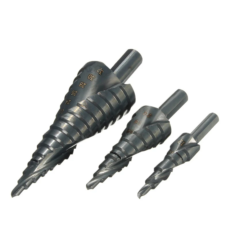 ドリルビットセット,金属コーン,三角形のシャンク,金属ドリルビット,4〜32mm
