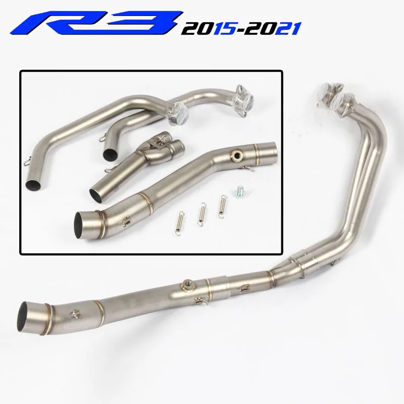 

Exhaust System Middle Pipe 51MM Slip on For YAMAHA YZF MT03 R25 R3 2015 2016 2017 2018 2019 2020 2021