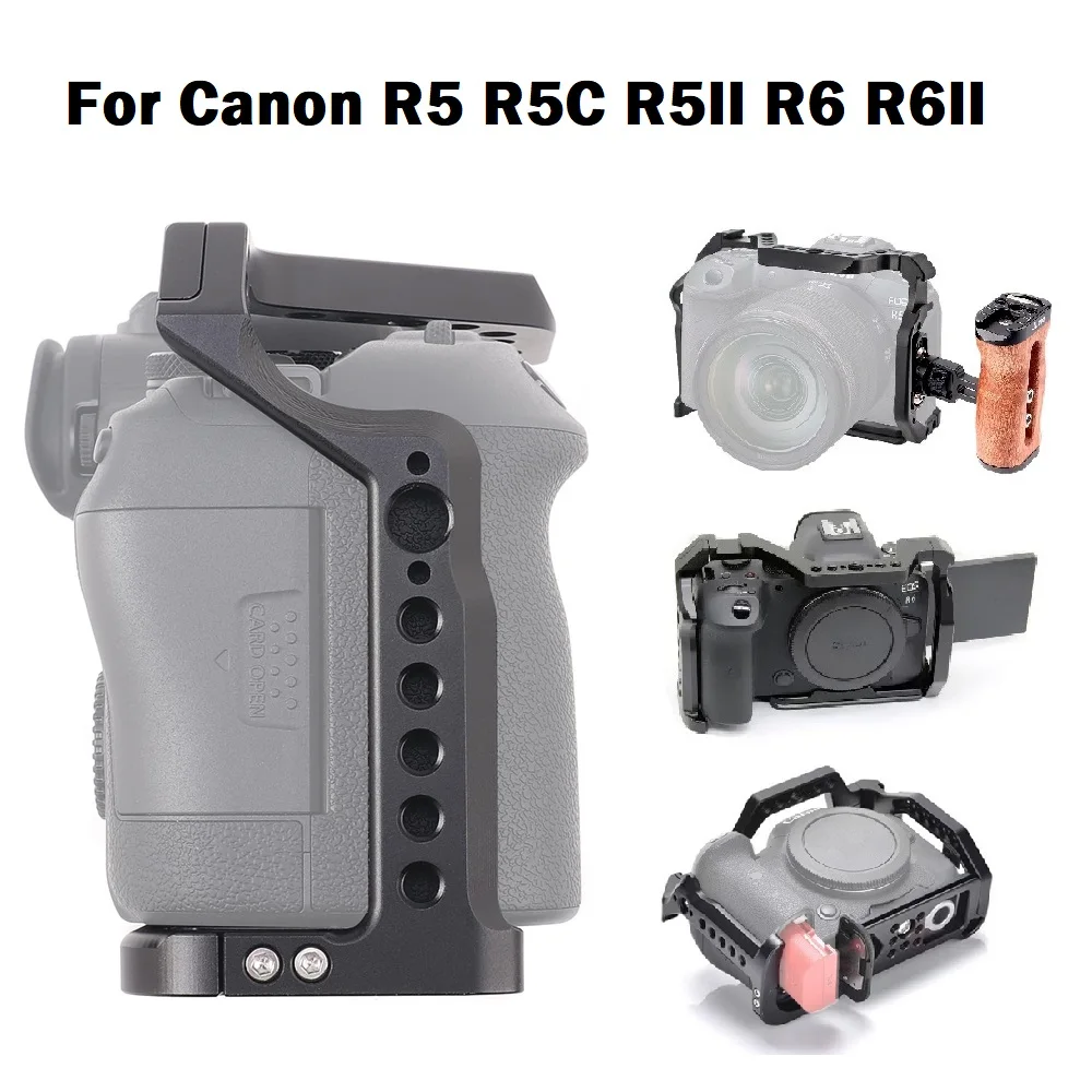Marco de Extensión de Aleación de Aluminio para Cámara DSLR Canon EOS R5 R6 R6 Mark II/III, Compatible con Trípode y Estabilizador de Gimbal