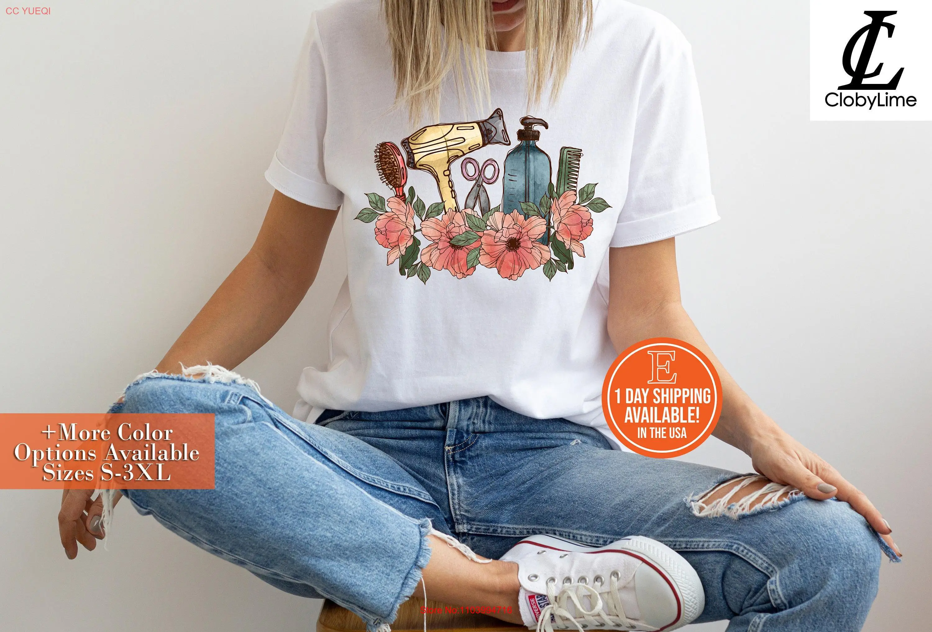 Hair Stylist Bouquet T Shirt Dresser Licensed Hairapist For Hairdresser Beautican long or short sleeves