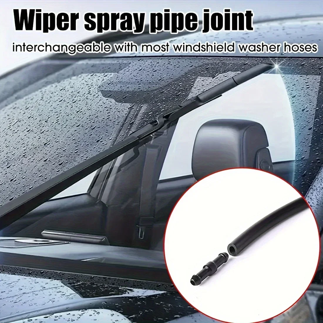 30Pcs 4mm Windscreen Washer Hose Connectors Insulating & Vacuum Hose Adapters for Car Windshield Washer Fluid Connection