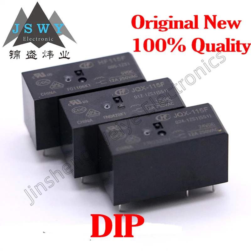 

(5/20 pieces) JQX-115F-024-1ZS1 DIP-5/24V DC high power electromagnetic relay /Brand new original stock Electronics