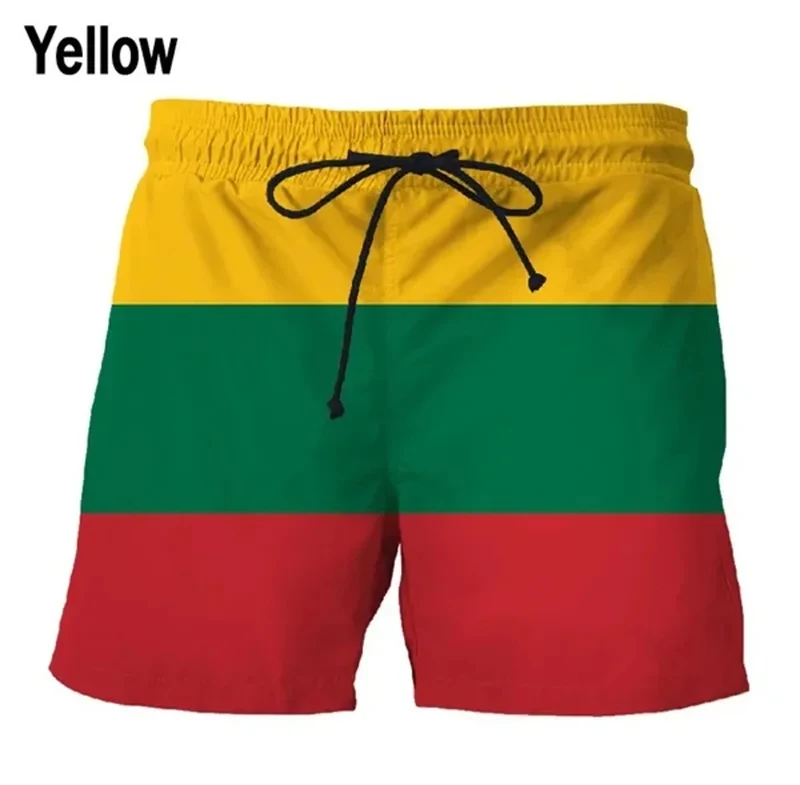 Germany USA UK Flag Beach Shorts Men 3D Printing Board Shorts Swimsuit homme 2024 Summer Hawaii Swim Trunks Cool Kids Ice Shorts