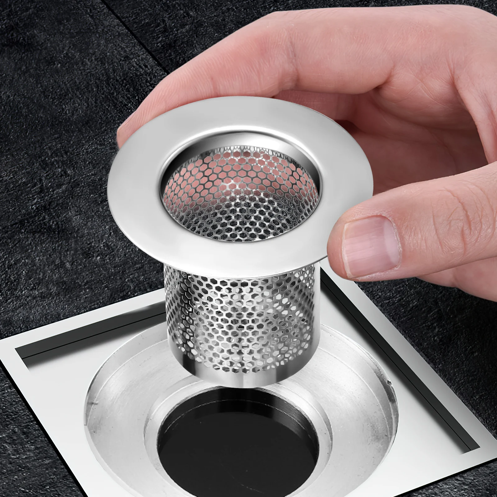 

3 Pcs Stainless Steel Drain Filter 304 Mesh Hair Catcher Sink Strainer Cover Small Medium Large Anti Clog Easy Install Bathroom
