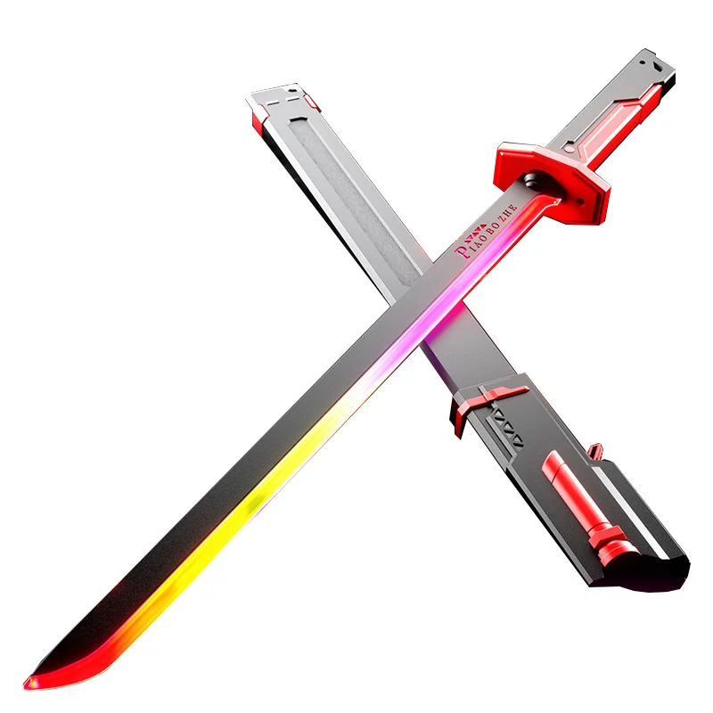 子供向けクリスマスプレゼント、スプレー効果付き41cmレーザーライトセーバーおもちゃ、7色変化する光るホリデー小道具