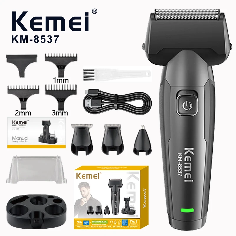 kemei KM-8537 Four in One Personalized Care Set Reciprocating Shaver Hair Clipper USB Charging Edition