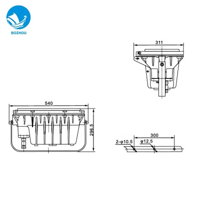 CFT2 IP56 Waterproof 400w 250w Cast Aluminum Marine Explosion-proof Flood Light For boat