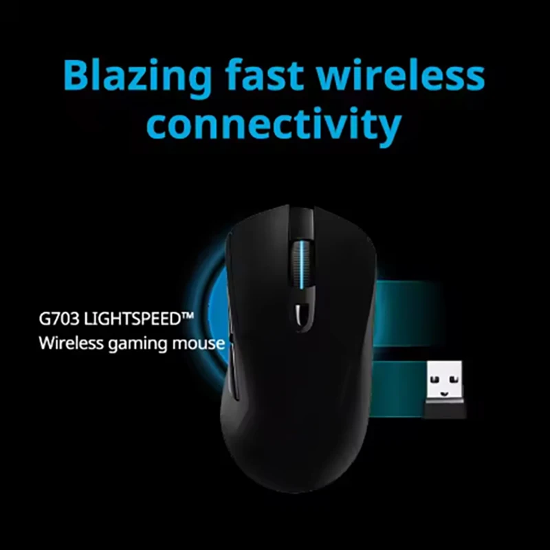 G703 Lightspeed souris de jeu sans fil Hero 25K capteur Lightsync RGB léger en option adapté aux ordinateurs portables PC