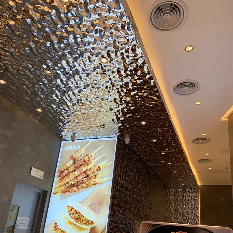 Integrated ceiling stainless steel gusset 600 * 600mm engineering gusset ceiling material wave plate