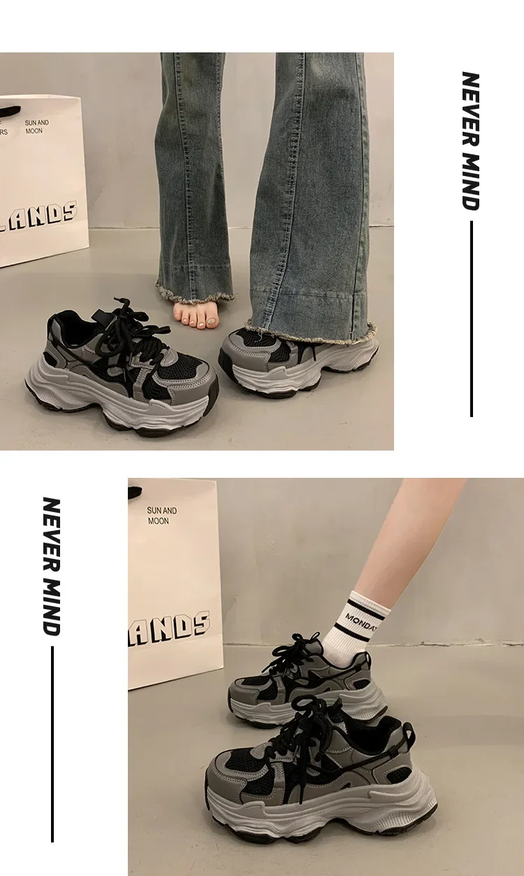 2026 Plateau-Sneaker für Damen, lässige, rutschfeste Sportschuhe mit dicker Sohle, bequeme Freizeitschuhe für Damen, Zapatos Mujer – Detail 7
