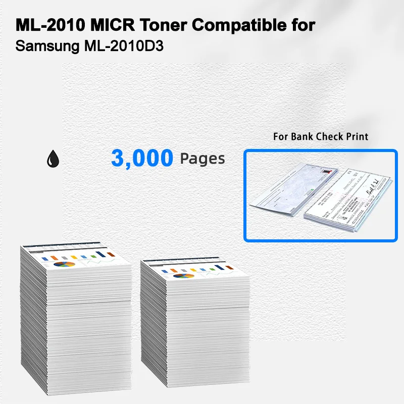 IBEST Compatible MICR Toner Cartridge Samsung ML-2010D3 ML2010D3 Compatible for Samsung ML-2010 ML2010 for Bank Check Printing