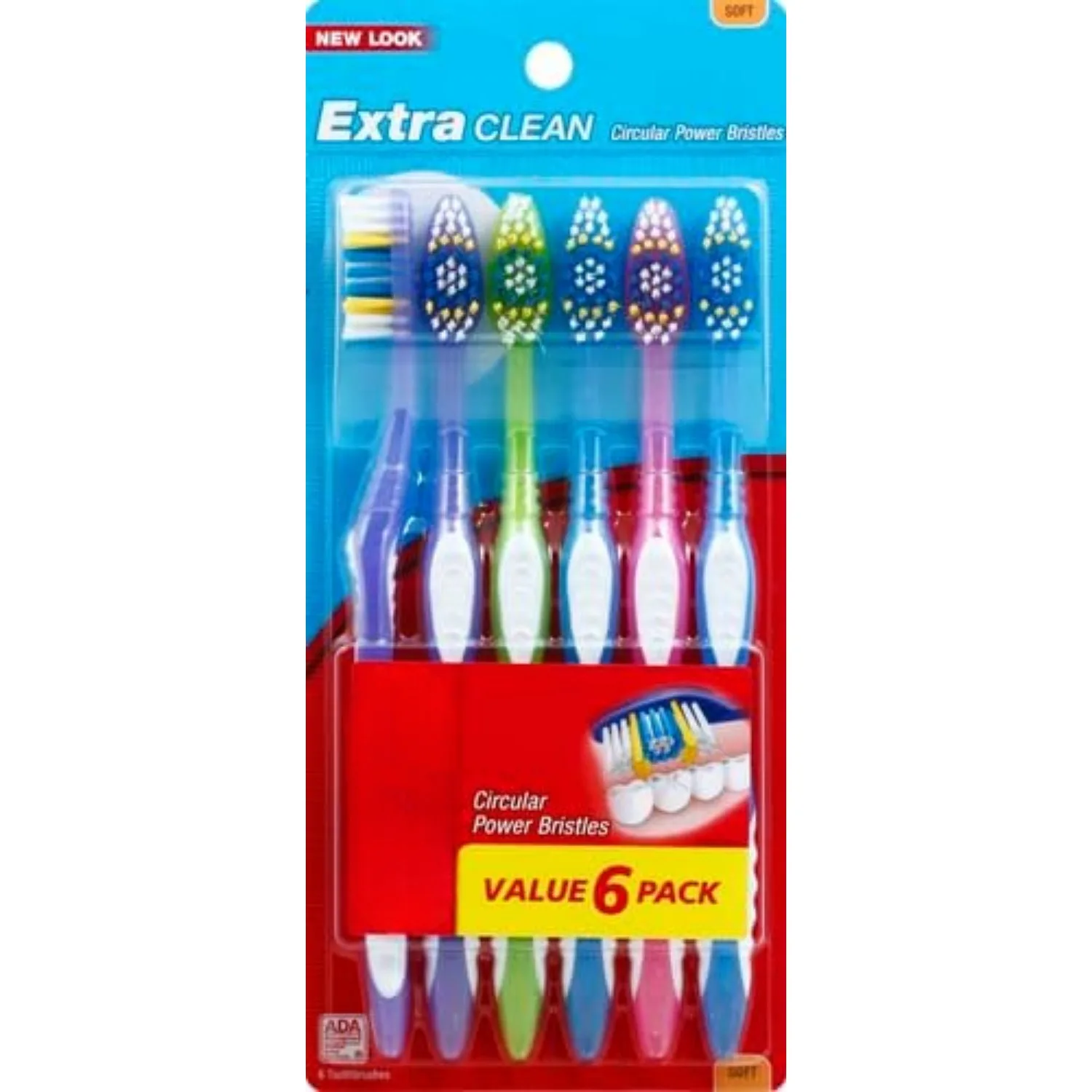 Ultra clean toothbrush, adult soft toothbrush packaging may vary, 6 sets