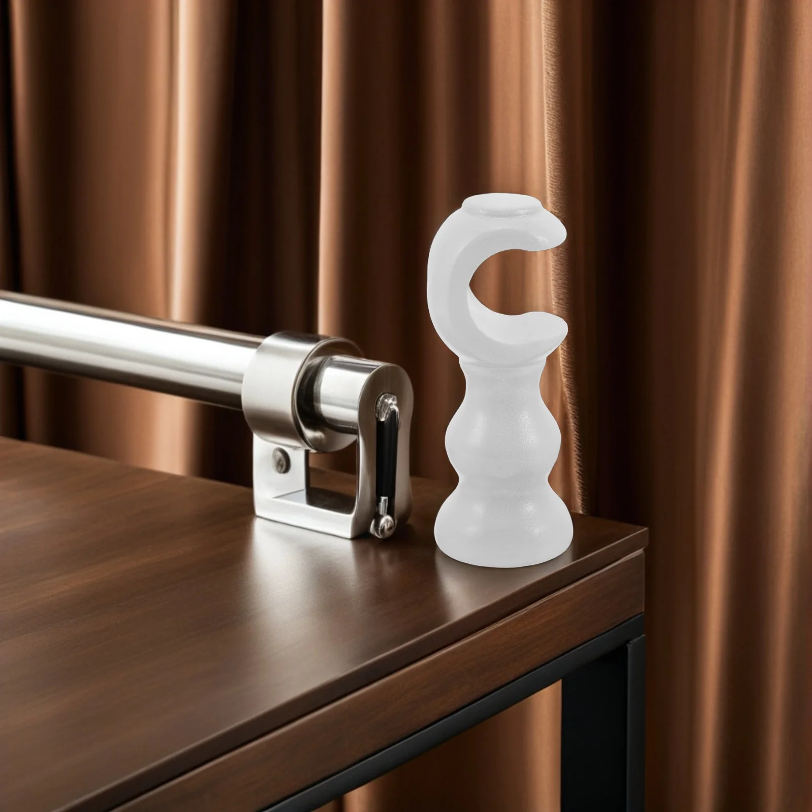 Soportes para barras de cortina de madera maciza, soporte resistente, artesanía suave, uso versátil para varias configuraciones de ventanas, 2 uds.