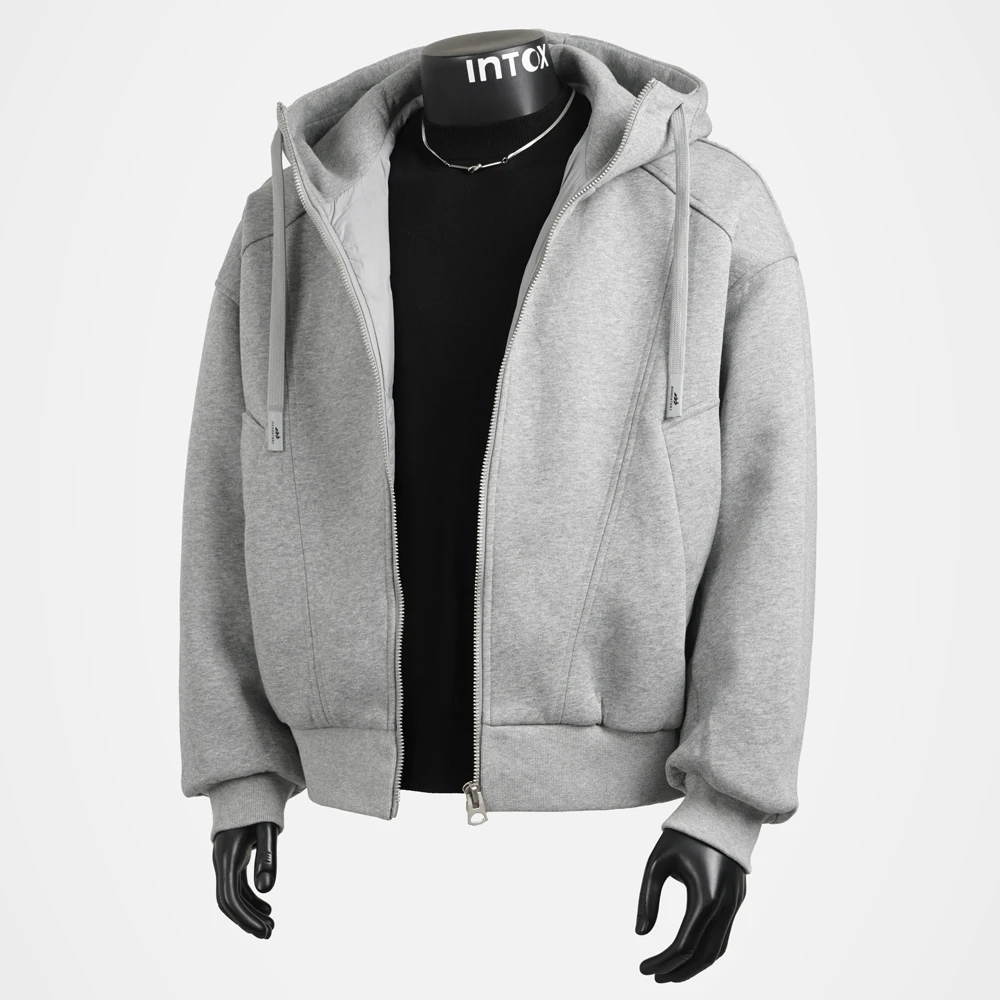 

Зимняя легкая теплая толстовка-куртка с капюшоном, свободного кроя, для повседневной носки, универсальная, из смесового полиэстера и хлопка, с наполнителем из белого утиного пуха.