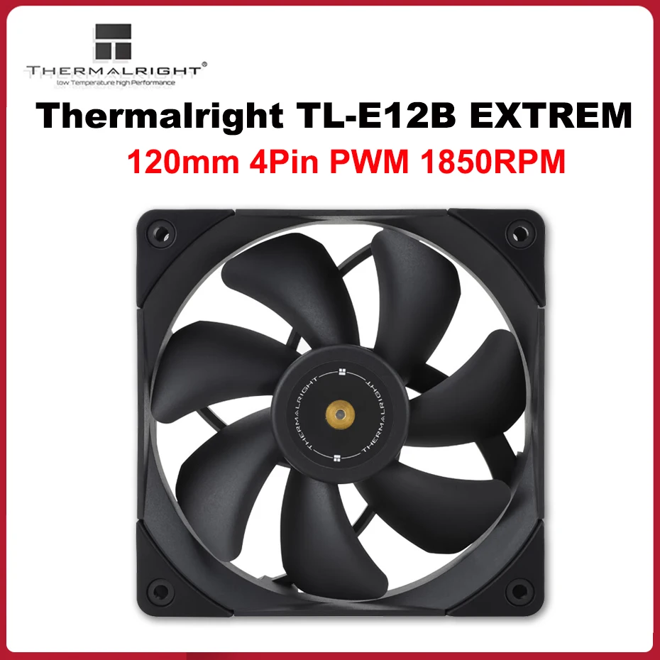 Imagem -01 - Thermalright Tl-e12b Extreme 120 mm Fino Computador Case Ventilador 4pin Pwm Alto Desempenho 1850rpm Silencioso Cpu Ventilador Mais Frio