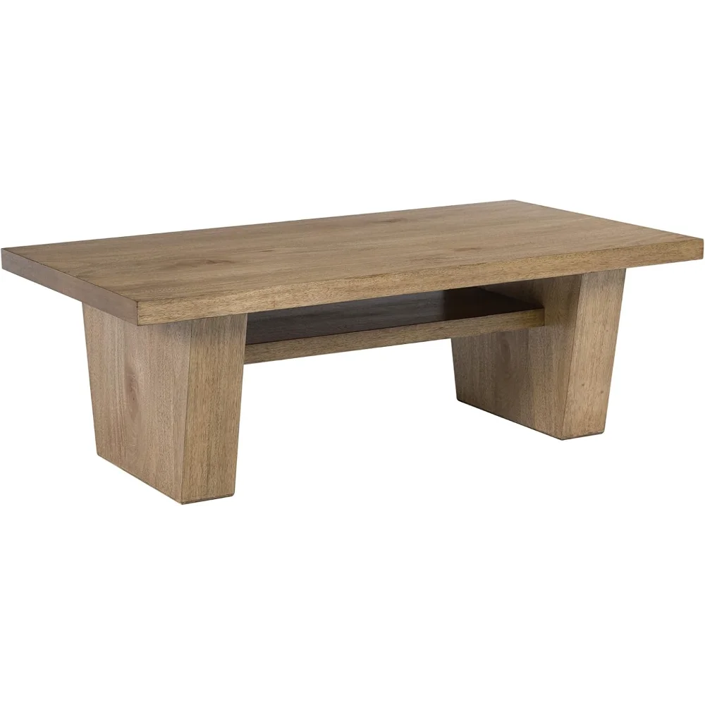 

Signature Design by Classic Cocktail Table with 1 Lower Shelf, Light Brown