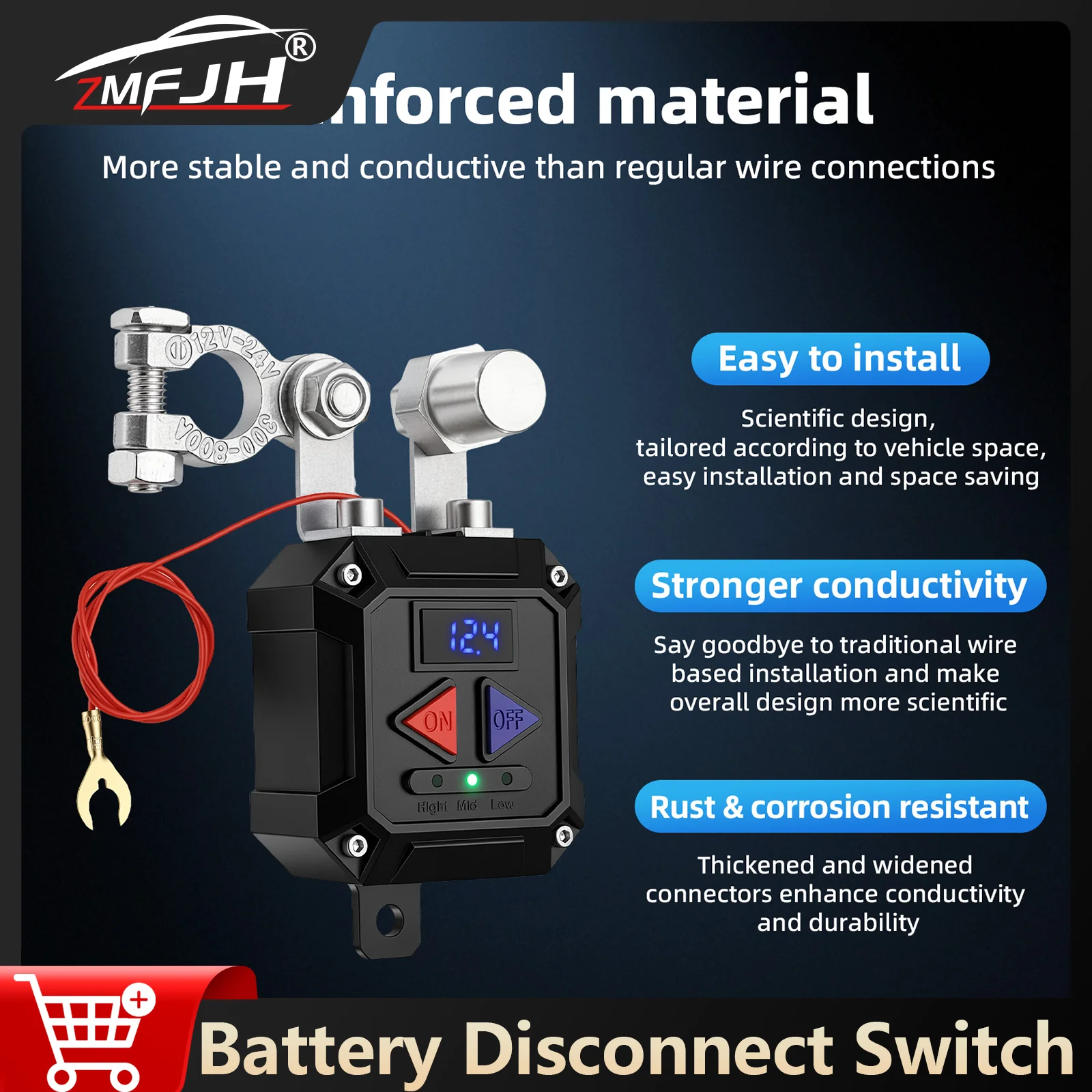

Auto Car Remote Battery Disconnect Switch Battery Cut Off Switch Battery Detection Shut Off Switch With Remote Control Button