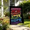 Kindness Peace Equality Love Garden Flag, 12x18 Inch Diversity Yard Decor jjp