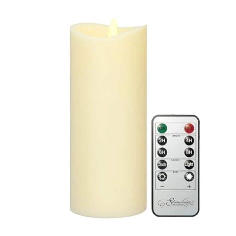 

Count Real Wax x8 Flameless LED Pillar Candles with Remote and Timer