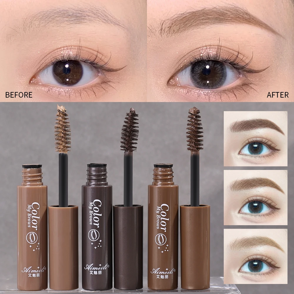 Mascara à sourcils imperméable longue durée, crème, ombre à sourcils, maquillage, outils cosmétiques de beauté avec brosse, Gel de teinture pour sourcils, 3 couleurs
