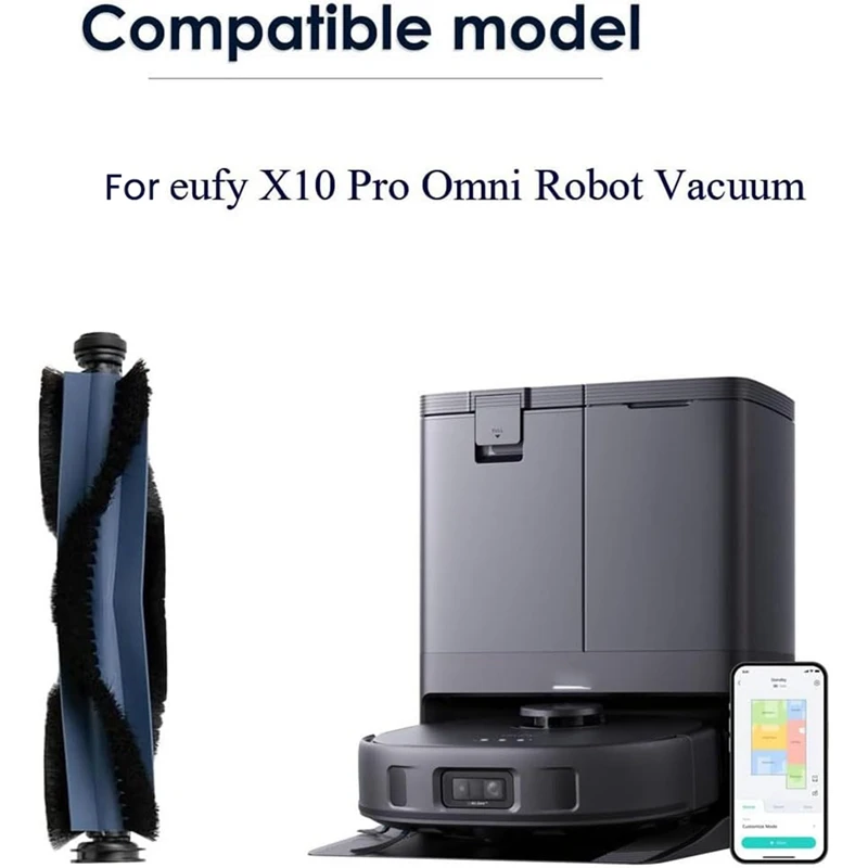 Parts For Eufy X10 Pro Omni Robot Vacuum,1 Roller Brush,3 HEPA Filters,6 Side Brushes,6 Mop Cloths,6 Dust Bags