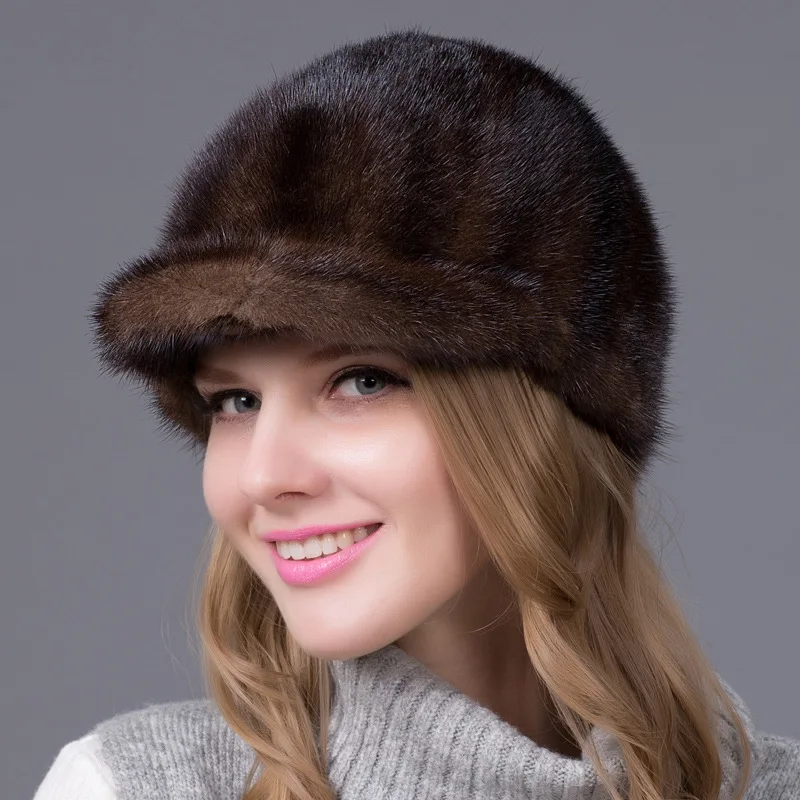 

25Ss Winter New Arrival Premium Mixed Leather Mink Fur Hat Fashion Versatile Baseball Cap Knight Hat