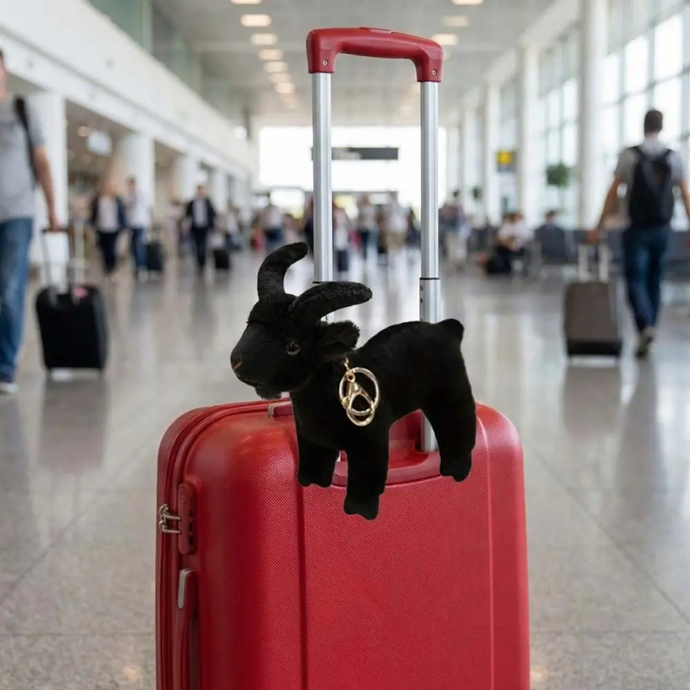 

Soft Stuffed Mini Standing Goat Cute Mini High Fidelity Lifelike Goat Pendant Kawai Simulation White Goat Cool Keyring