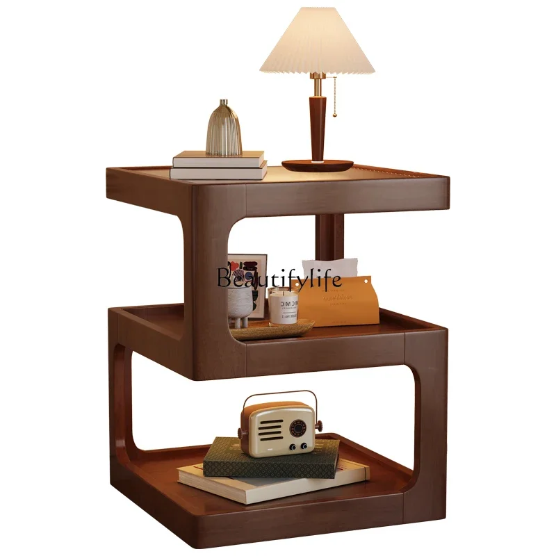 

American retro solid wood bedside table creative sofa modern simple medieval bedside small coffee table