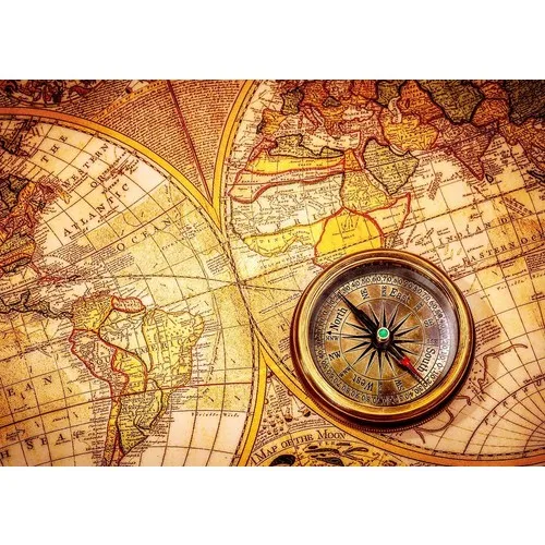 Nova Jigsaw Puzzle 1000 Piece Vintage World Map And Compass Jigsaw Puzzle