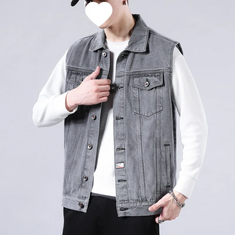 

Мужской жилет, весенний свободный модный универсальный стильный жилет без рукавов