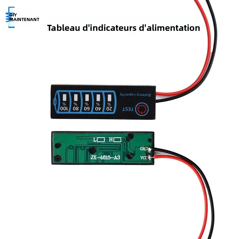 Indicateur LED DC5V-30V 3S pour moniteur de puissance de batterie au lithium avec arrêt automatique et affichage intelligent de l'état de la batterie