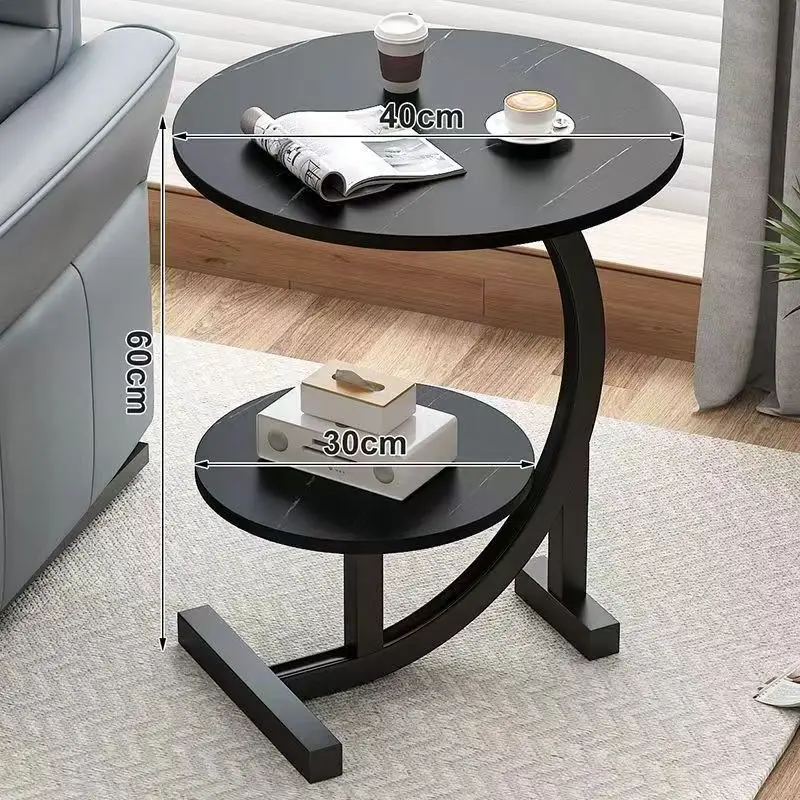 Modern C-Shaped Nordic Convertible Tea Coffee Table Bed Side Table with Panel Top for Living Room Small Apartment