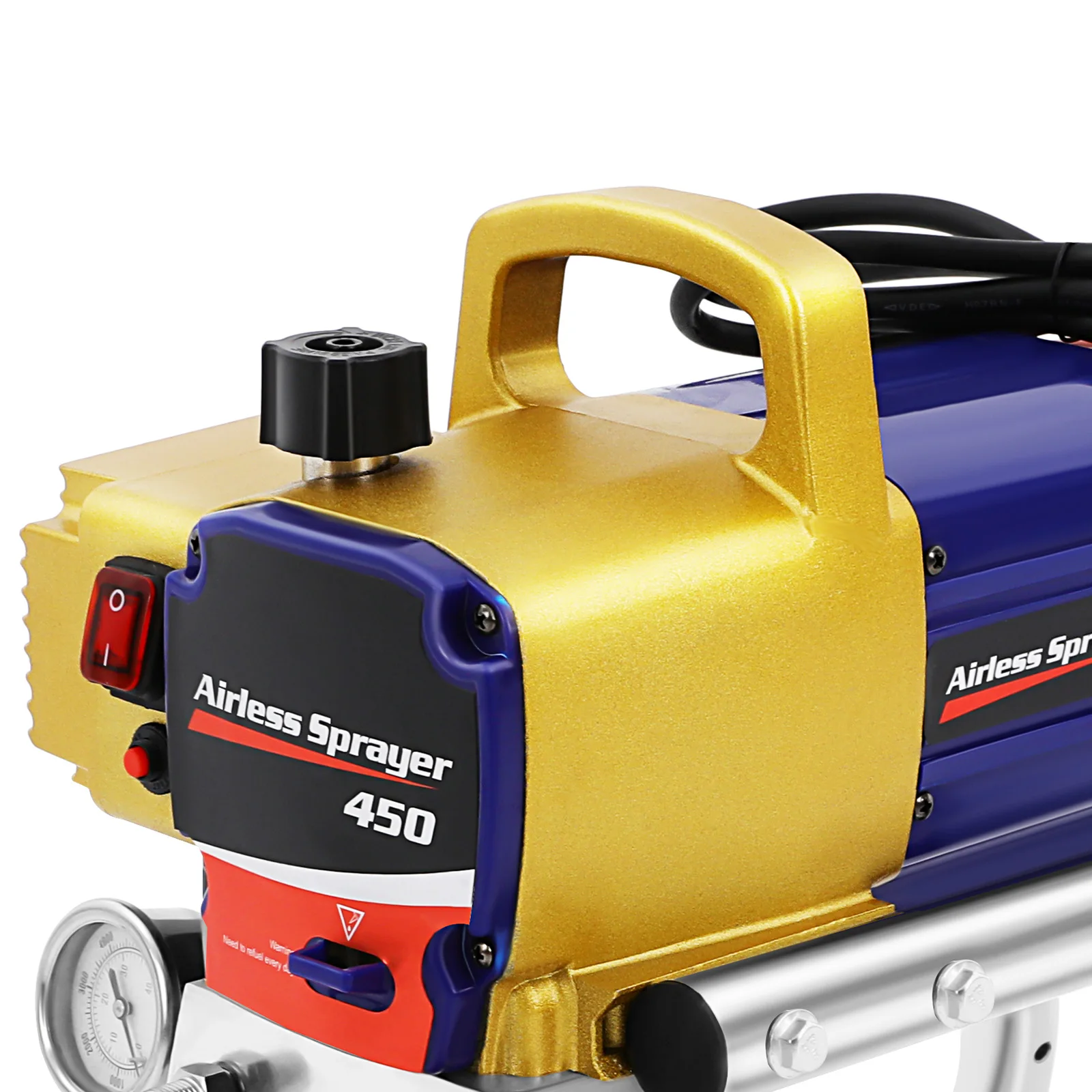 Pistolet de pulvérisation sans air haute pression 3300 PSI 1500 W UE, moteur en cuivre pur, corps en aluminium, 2,2 L/min, tuyau de 8 m, pistolet de pulvérisation 517
