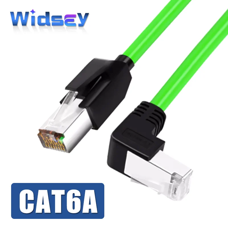 CAT6A RJ45 Shielded Network Connector Industrial-grade Gigabit Transmission Shield Network Cable 5M/10M Elbow High Flexible Line