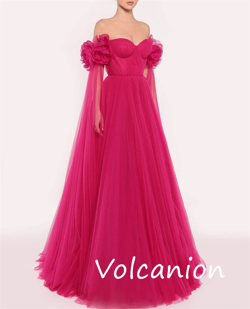 Customized Exquisite Chiffon Pleat A-line Off-the-shoulder Long Dresses Bespoke Occasion Classic Fashion