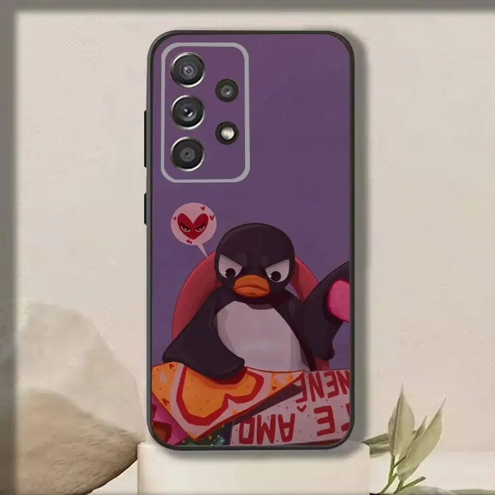 Cartoon Pingu Penguin   Phone Case For Samsung S25,S24,S21,S22,S23,S30,Ultra,S20,Plus,Fe,Note,10,9,5G Black Cover