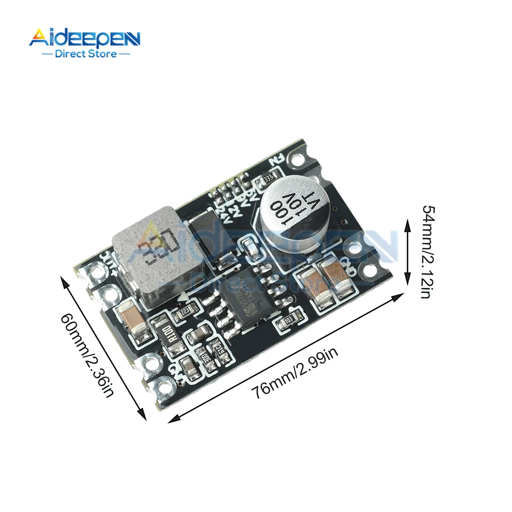 Módulo de alimentação redutor de tensão de saída fixa DC-DC 7V-100V a 5V/9V/12V/24V com proteção total para uso automotivo/industrial