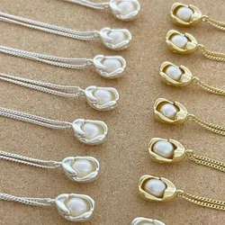 Hot Sell Simple Pea Design Natural Freshwater Pearl 14K Gold Filled Ladies Pendant Necklace Wholesale Jewelry For Women Gifts