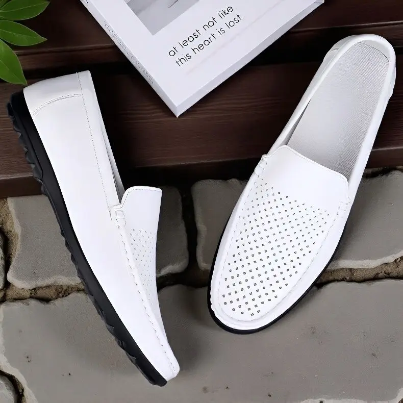 New men's fashionable soft and comfortable lazy one-pedal loafers beanie shoes microfiber men's casual small leather shoes