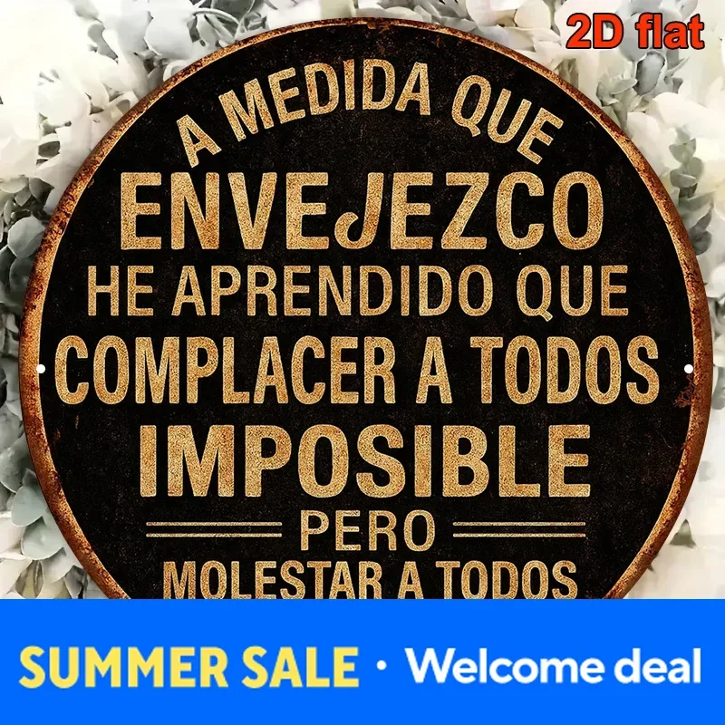 2D Flat,1pc Vintage Spanish/English Bilingual Humorous Wall Sign 