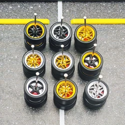 Kicarmod 1/64 Metal Rims Model wheels with Plastic Spokes and Brake Discs Wheel Diameter 11mm Hot Wheels Hobby Collection 1 set