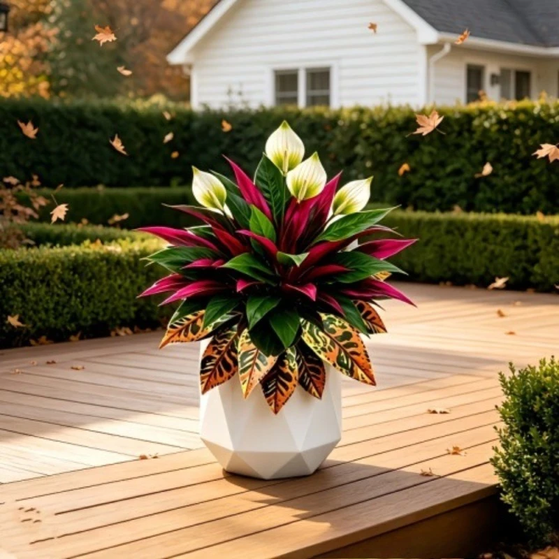 UV Resistant Fall Artificial Dragon Blood Tree Lifelike Fade-Resistant Fake Foliage Plant Lush Leaves Real Touch