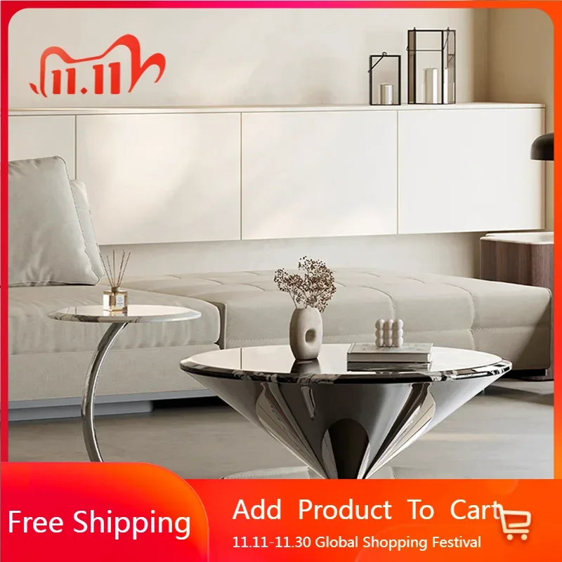 

Minimalist Italian Coffee Table Living Room Luxury Designer Round Transform Side Table Service Meubles Chinese Style Furniture
