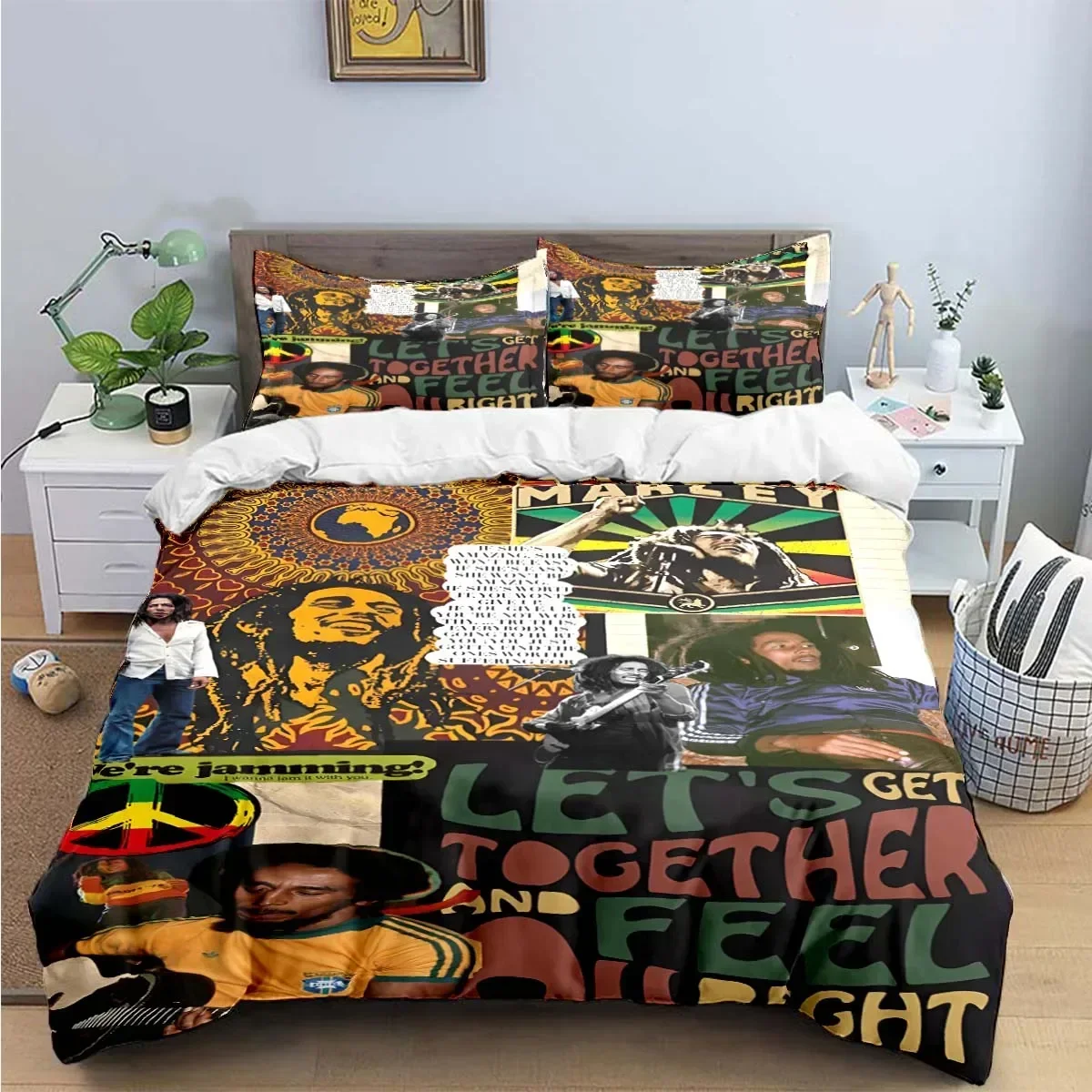

Новый комплект постельного белья Singer R-Reggae Bob Marley с узором, комплект постельного белья, пододеяльник, комплект постельного белья, роскошный подарок на день рождения