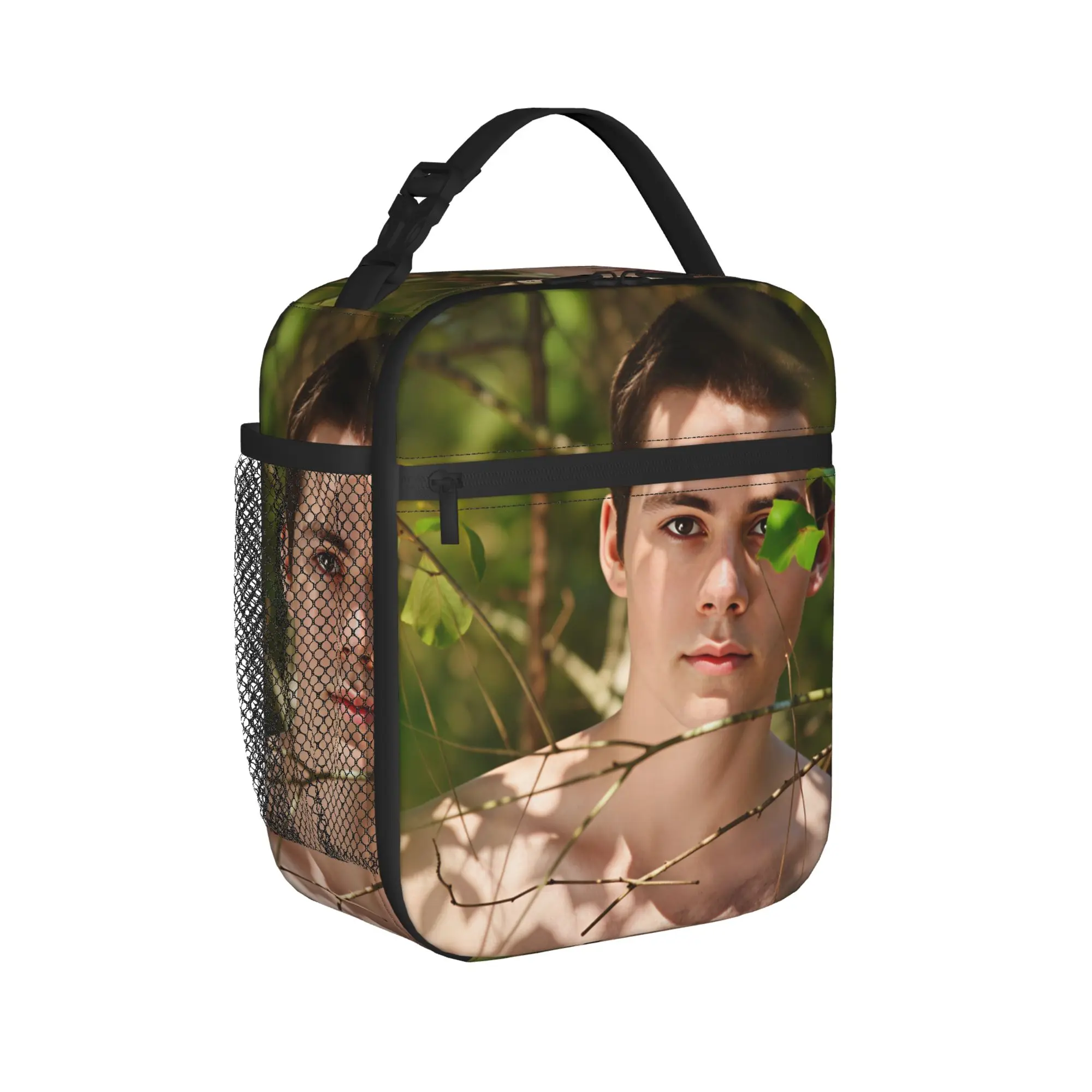 Dylan O’Brien  Lunch Bag  Portable Insulated Lunch Box Men Travel Graphic Design Cooler Bag Leisure Oxford Thermal Tote Handbags